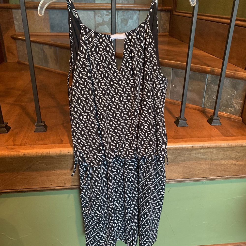 White House Black Market black/white romper, NWT